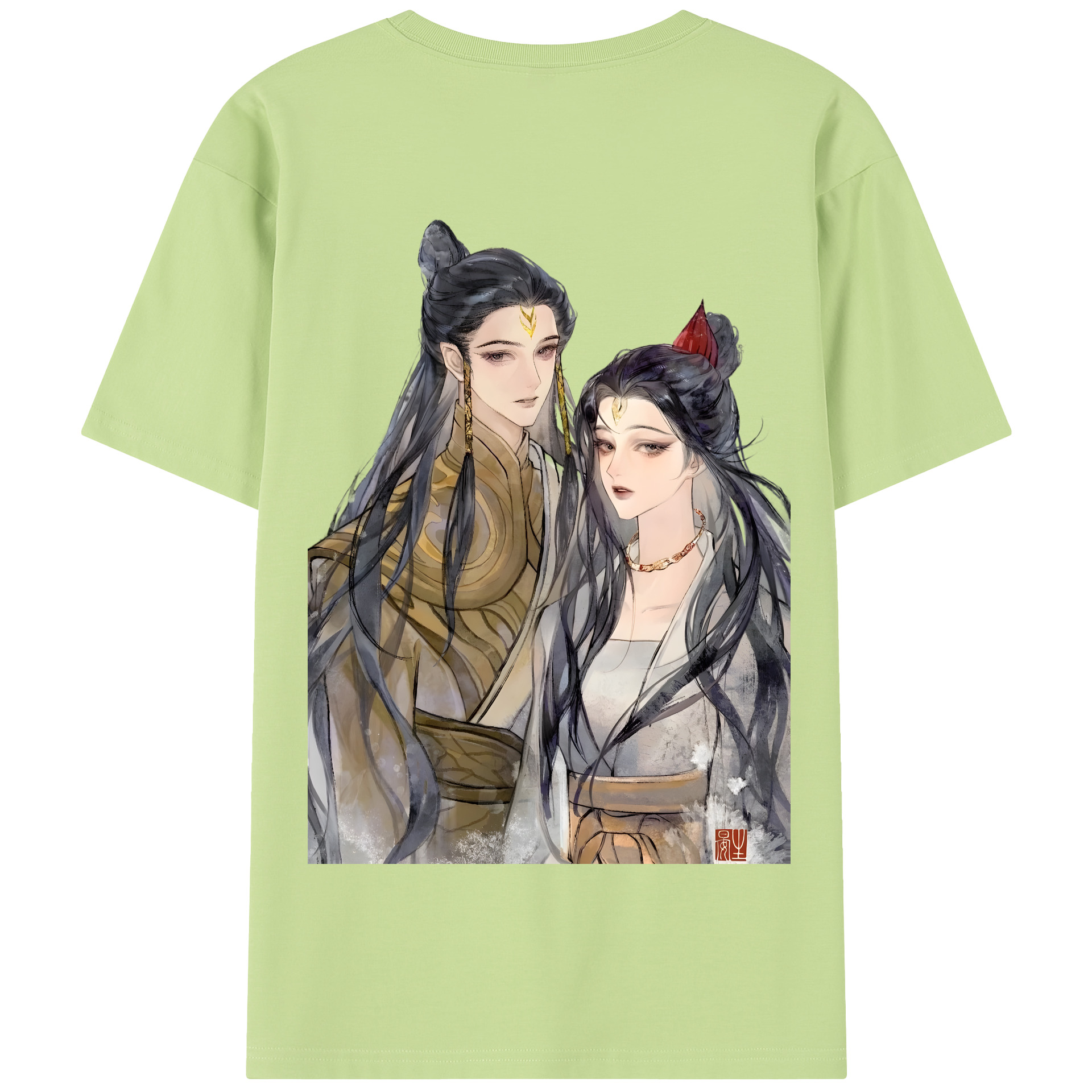 （画像用） Ne Zha 2 ナタ 魔童の大暴れ 綿100％半袖Tシャツ（背面プリント）
